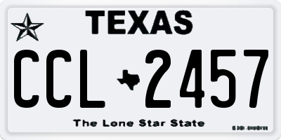 TX license plate CCL2457