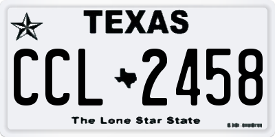 TX license plate CCL2458