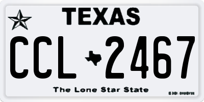 TX license plate CCL2467
