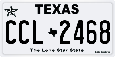 TX license plate CCL2468