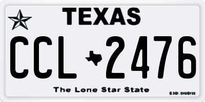 TX license plate CCL2476