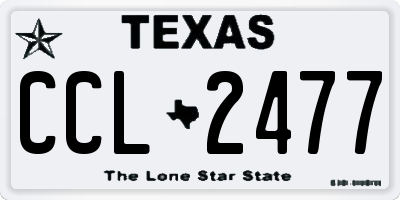 TX license plate CCL2477