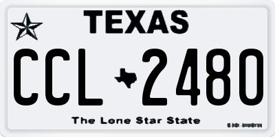 TX license plate CCL2480