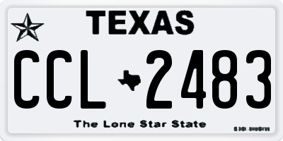 TX license plate CCL2483