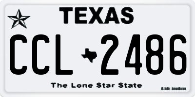 TX license plate CCL2486