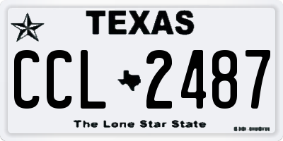 TX license plate CCL2487