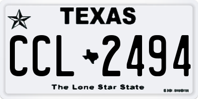 TX license plate CCL2494