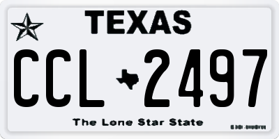 TX license plate CCL2497