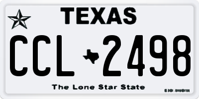 TX license plate CCL2498