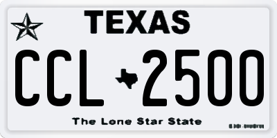 TX license plate CCL2500