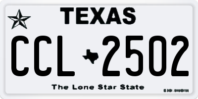 TX license plate CCL2502