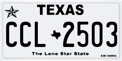 TX license plate CCL2503
