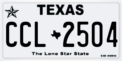 TX license plate CCL2504