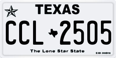 TX license plate CCL2505