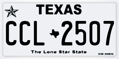TX license plate CCL2507