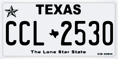 TX license plate CCL2530