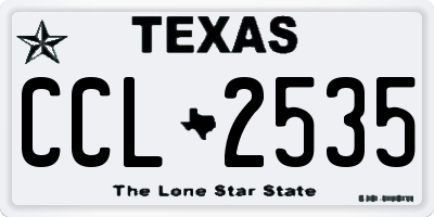 TX license plate CCL2535