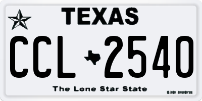 TX license plate CCL2540