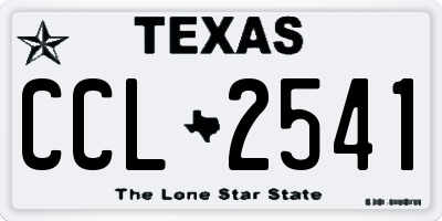TX license plate CCL2541