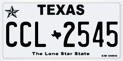 TX license plate CCL2545