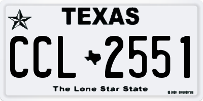 TX license plate CCL2551