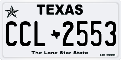 TX license plate CCL2553
