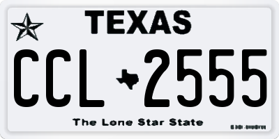 TX license plate CCL2555
