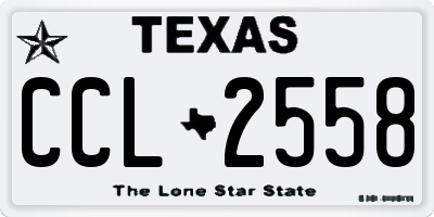 TX license plate CCL2558