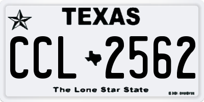TX license plate CCL2562