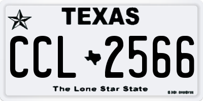 TX license plate CCL2566