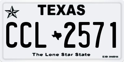 TX license plate CCL2571