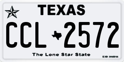 TX license plate CCL2572