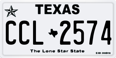 TX license plate CCL2574