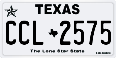 TX license plate CCL2575