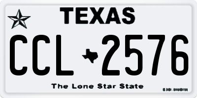 TX license plate CCL2576