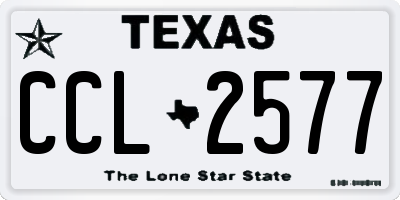 TX license plate CCL2577
