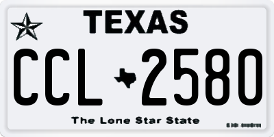 TX license plate CCL2580