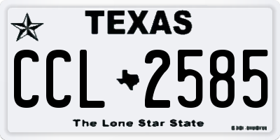 TX license plate CCL2585