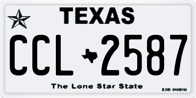 TX license plate CCL2587