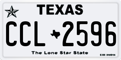 TX license plate CCL2596