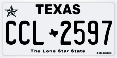 TX license plate CCL2597