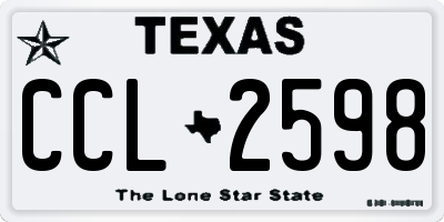 TX license plate CCL2598