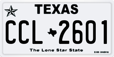 TX license plate CCL2601