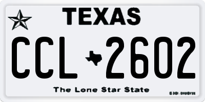 TX license plate CCL2602
