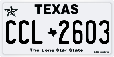 TX license plate CCL2603