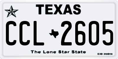 TX license plate CCL2605