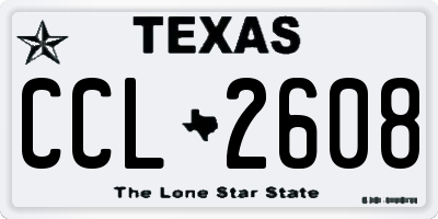 TX license plate CCL2608