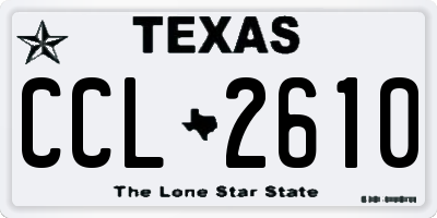TX license plate CCL2610