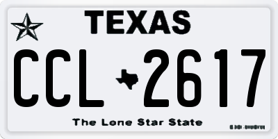 TX license plate CCL2617
