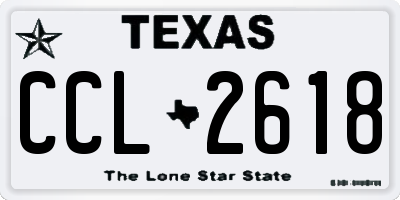 TX license plate CCL2618